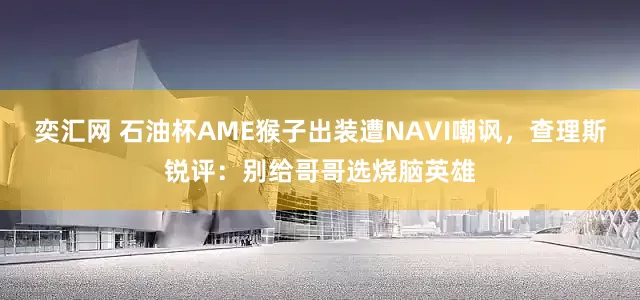 奕汇网 石油杯AME猴子出装遭NAVI嘲讽，查理斯锐评：别给哥哥选烧脑英雄